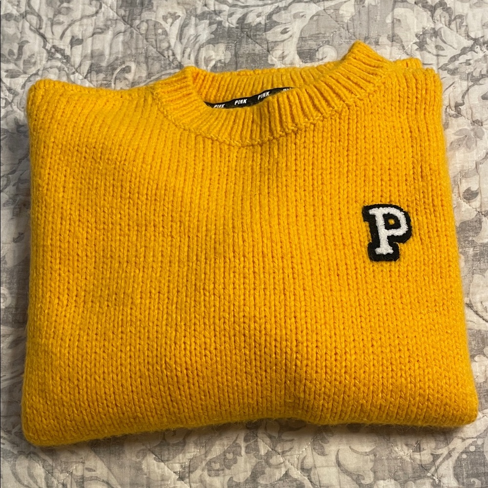 PINK Victoria's Secret Bright Yellow Crewneck Sweater